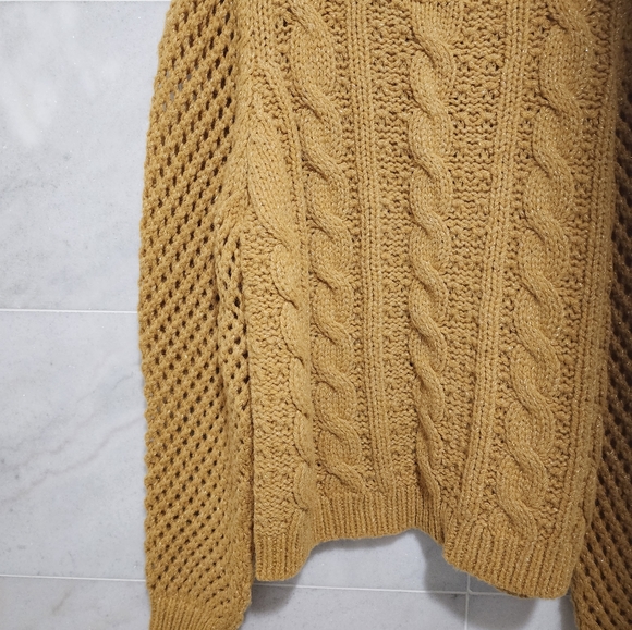Loveshackfancy Rosie Cable Knit Sweater Amber Puff Sleeves Pullover S - Picture 5 of 10